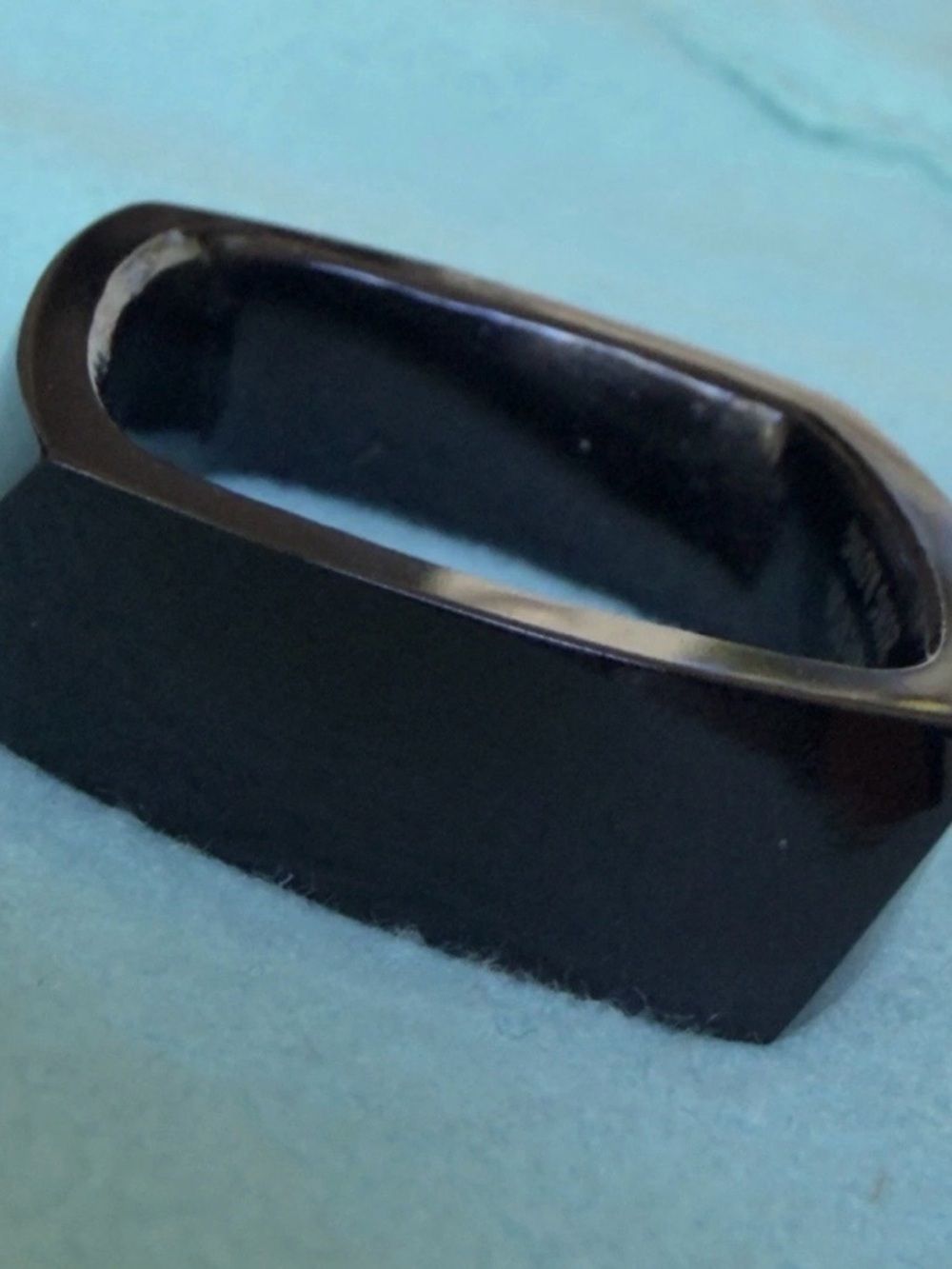 Tiffany & Co Frank Gehry Black Onyx Torque Square Ring Size 10